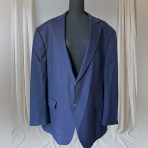 Pronto Uomo Platinum Navy Two Button Wool Blend Blazer 50R Career Executive